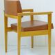 Pair of chairs 1950 Brown leatherette & oak vintage 50's