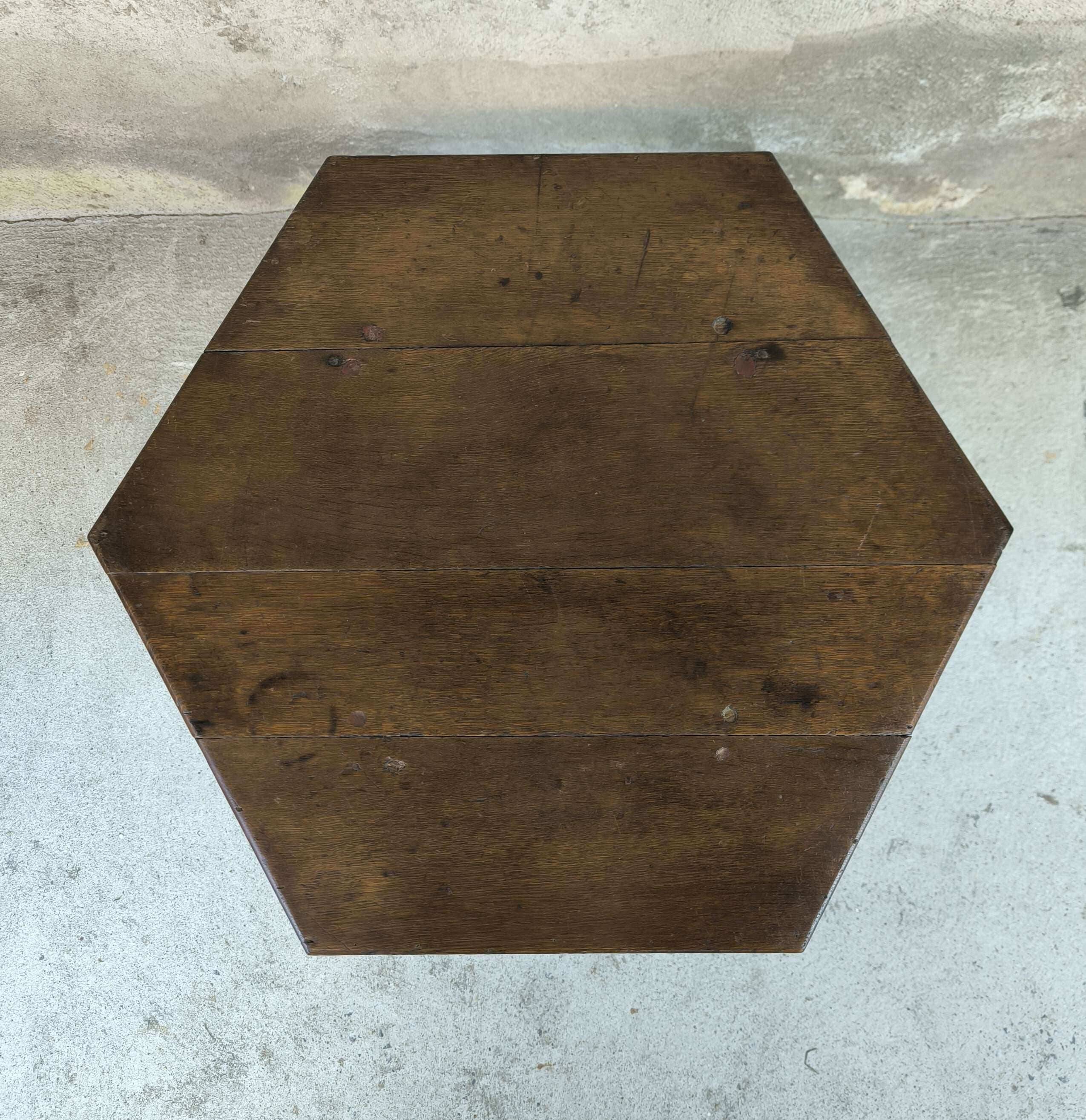 Vintage hexagonal side table in solid oak