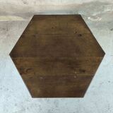 Vintage hexagonal side table in solid oak
