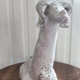 Antique zoomorphic sculpture in glazed terracotta