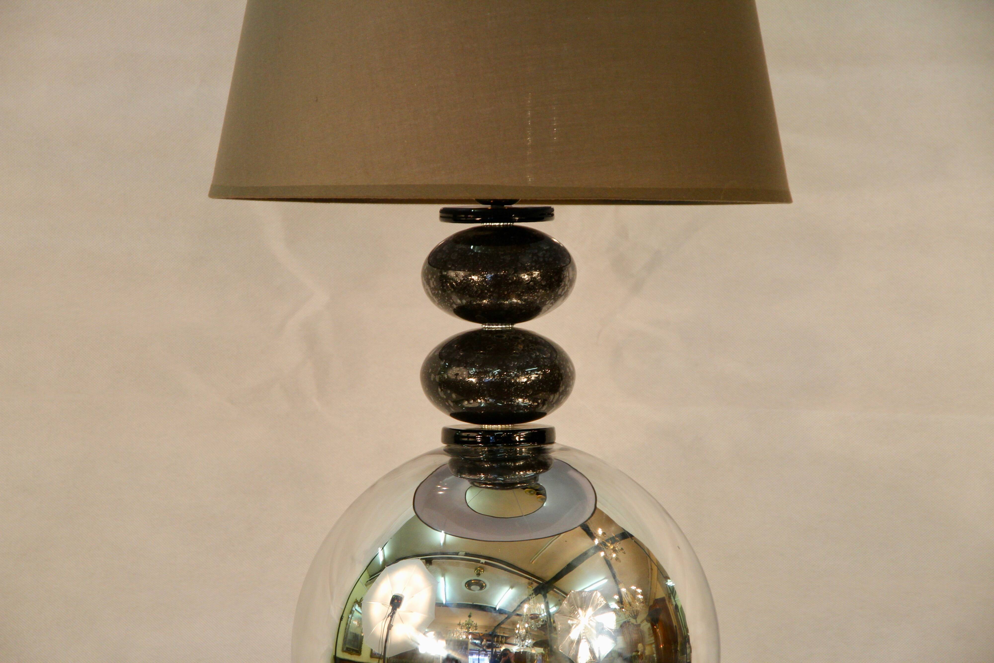 Lampe en aluminium et verre Murano, début XXIe siècle