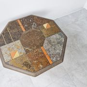 Table basse en ardoise brutaliste, années 1970