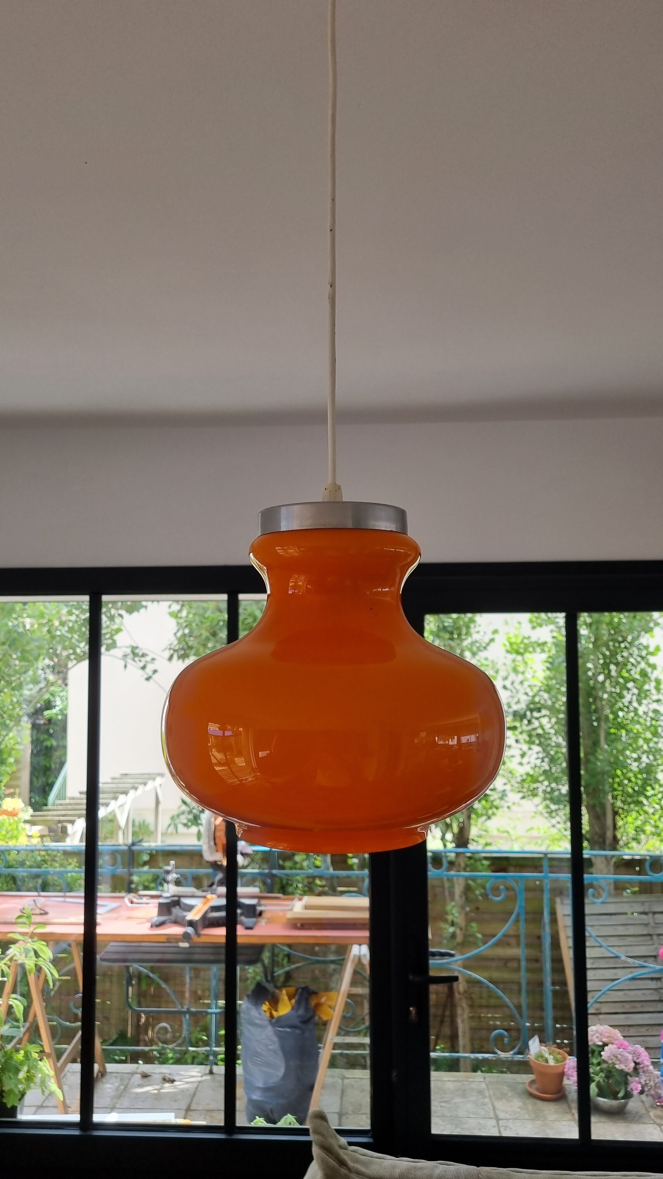Orange vintage pendant lamp