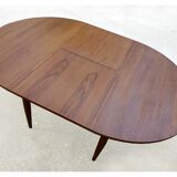 Vintage Scandinavian teak dining round table 60s