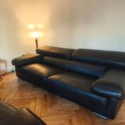 Canapés Roche Bobois cuir noir – 3/4 places + 2 places