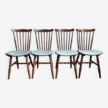 Series of 4 vintage chairs signed Baumann model “Boston” from the 70s.