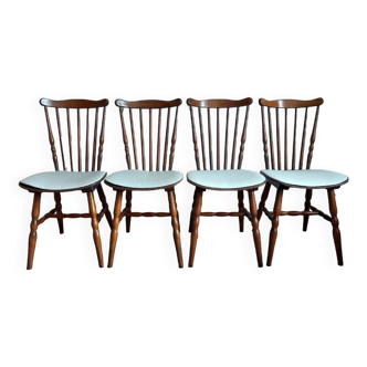 Série de 4 chaises vintage signées Baumann modèle « Boston» des années 70.