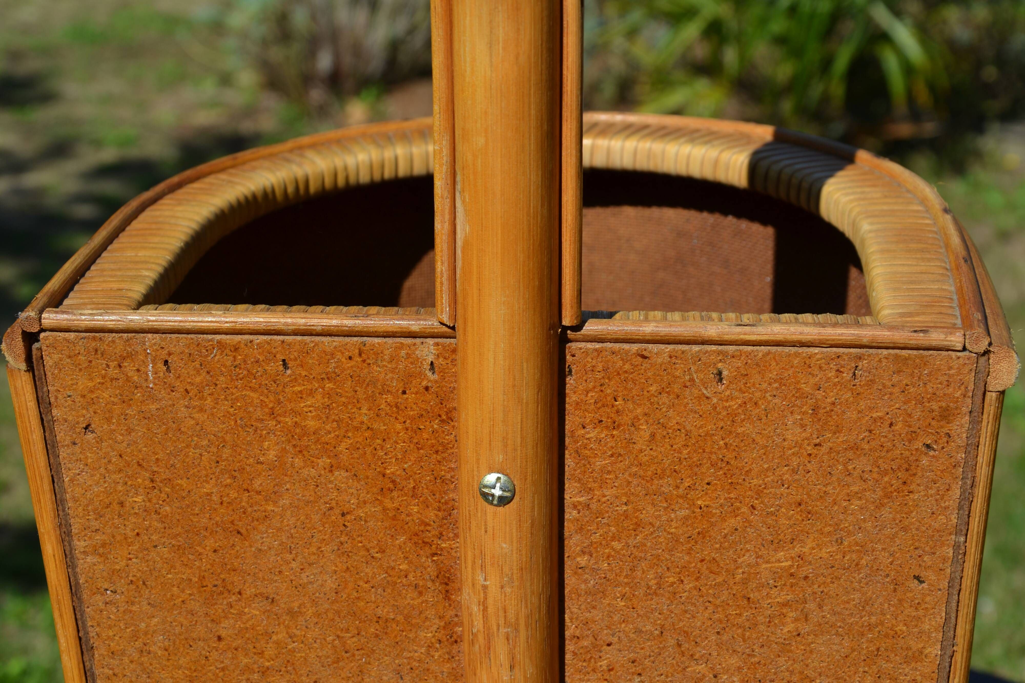 Vintage wicker and cane umbrella stand