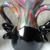 Pair of vintage vases in twisted ceramic