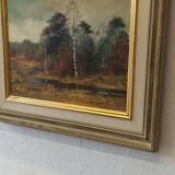Oil on canvas. Forest landscape by Dan Martin Masell (1910-1999).