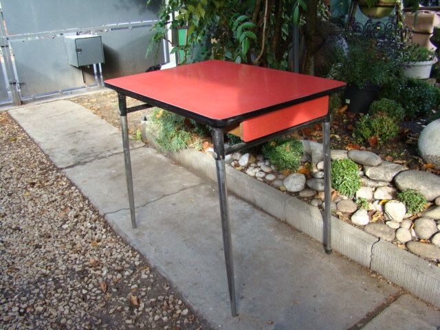 Vintage red formica table 60