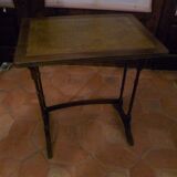 Nesting tables in wood and leather