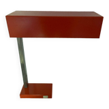 Large vintage orange desk lamp from the 70s in metal