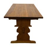 Vintage Pinewood Dining Table Desk with Drawer 60s Design
