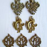 Lot de 7 entrées de serrure en bronze, pour meubles anciens
