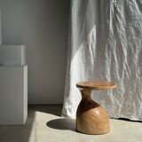 Solid wood side table (monoxyl) organic shape natural color