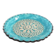 20th century blue enamel plate decorated with lace