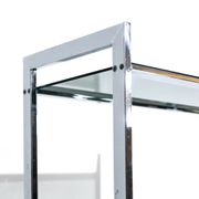 Vintage Italian freestanding shelf in chrome with glass shelves, 1970s.