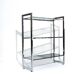Vintage Italian freestanding shelf in chrome with glass shelves, 1970s.