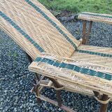 Chaise longue en rotin