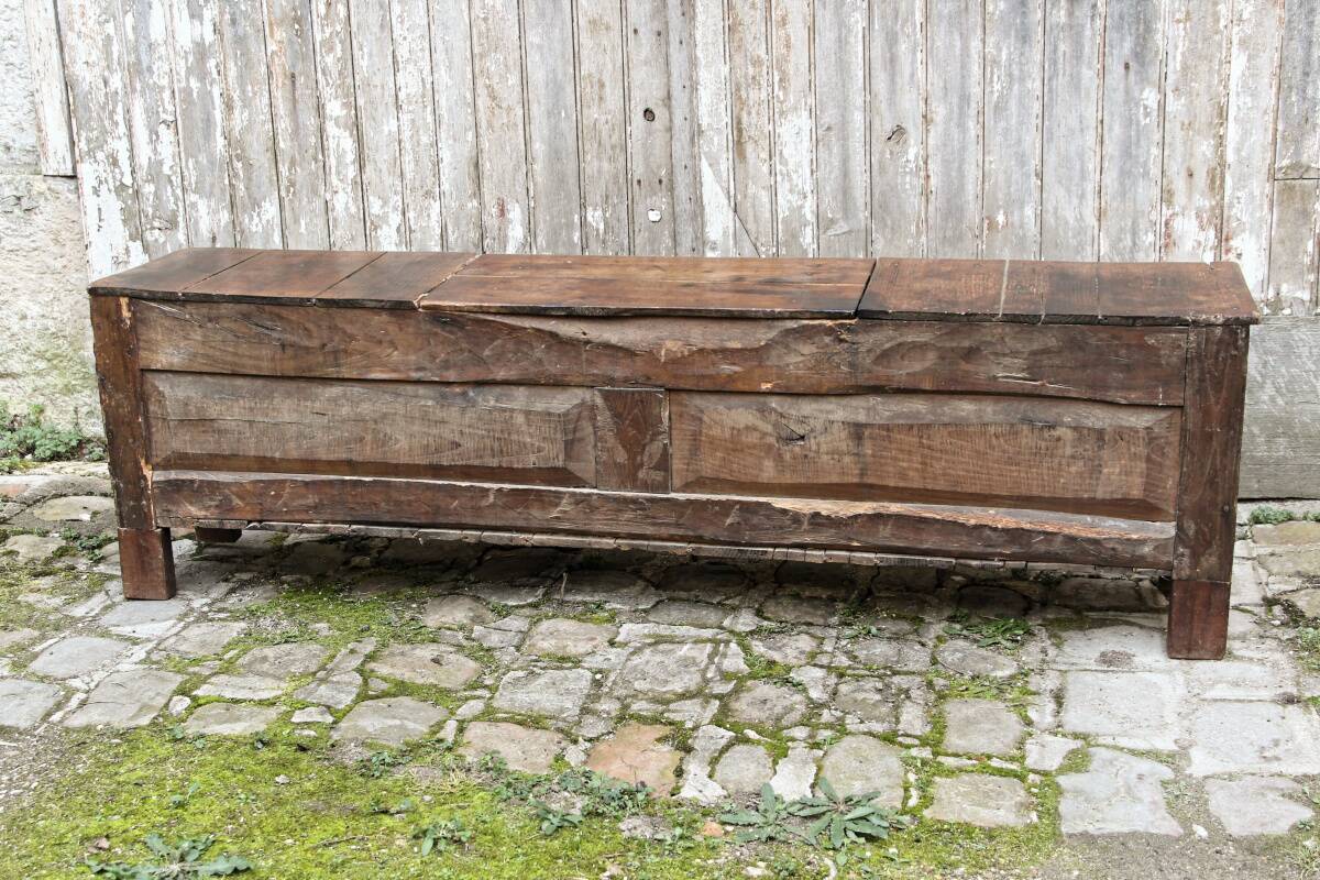 Wooden chest bench, 18th century