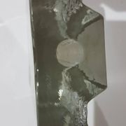 Vase solitaire, en verre transparent, conçu par H. Düsterhaus, Walther Glas,