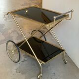 Brass and glass service trolley