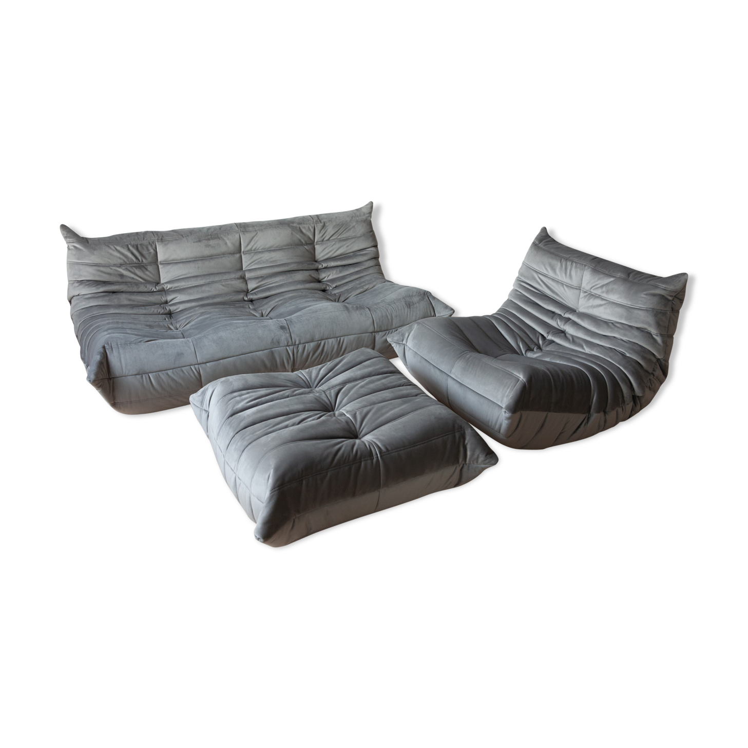 3-seater sofa, armchair and ottoman designed by Michel Ducaroy 1973