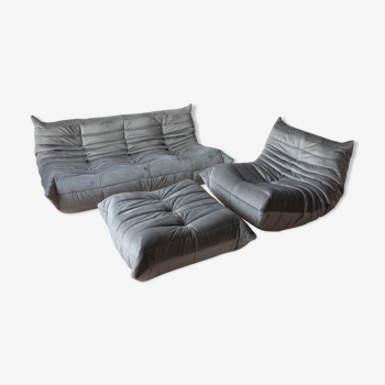 3-seater sofa, armchair and ottoman designed by Michel Ducaroy 1973
