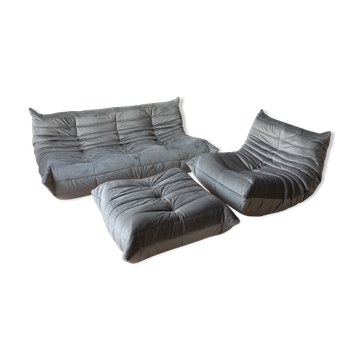 3-seater sofa, armchair and ottoman designed by Michel Ducaroy 1973