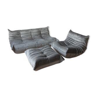 3-seater sofa, armchair and ottoman designed by Michel Ducaroy 1973