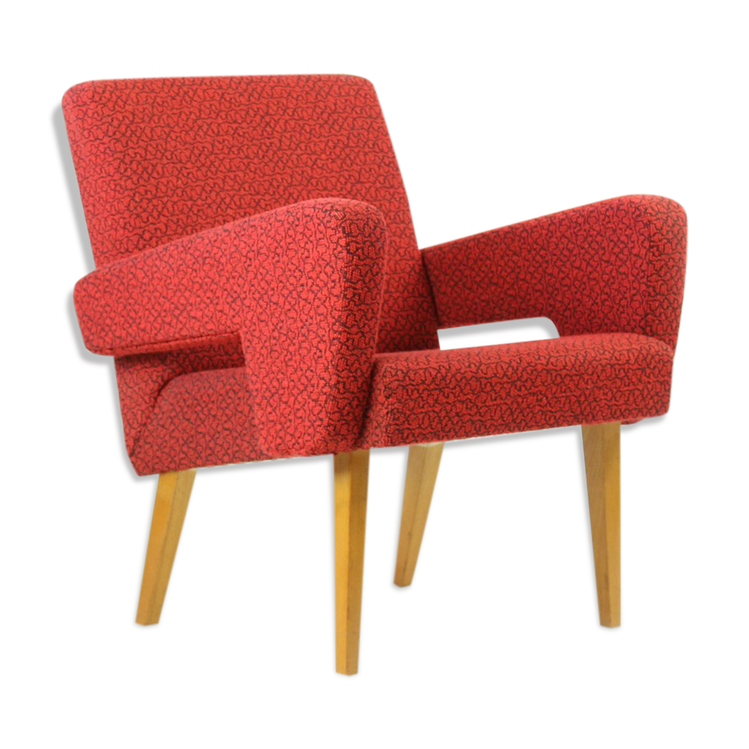 Red Midcentury Armchair by Jitona, Czechoslovakia 1960s