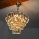 Kinkeldey chandelier, gold, cut glass, 4 levels, Germany, 1970