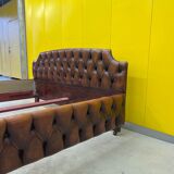 1980's Chesterfield Brown leather Bed.