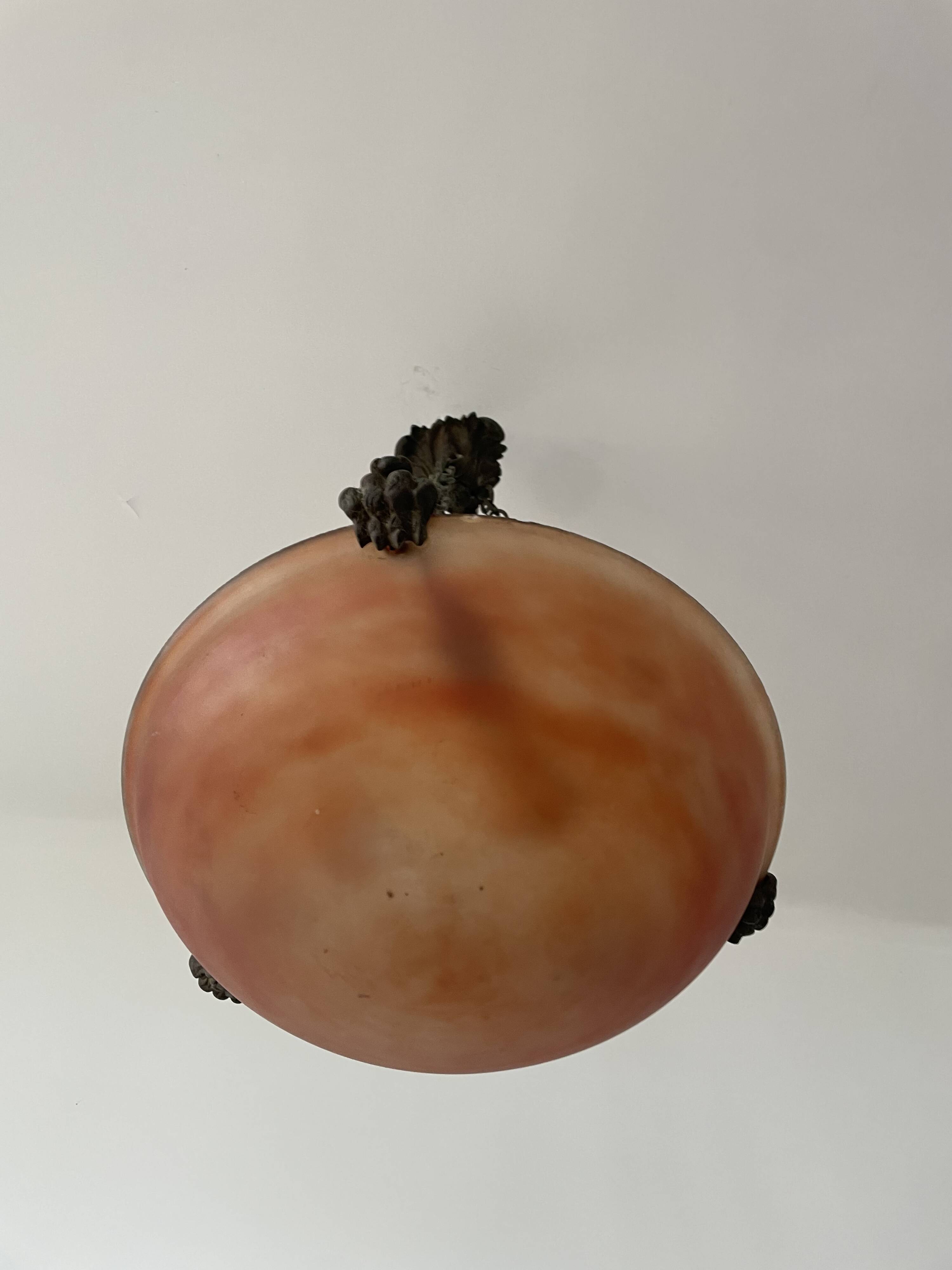 Art Deco pendant light in marbled glass