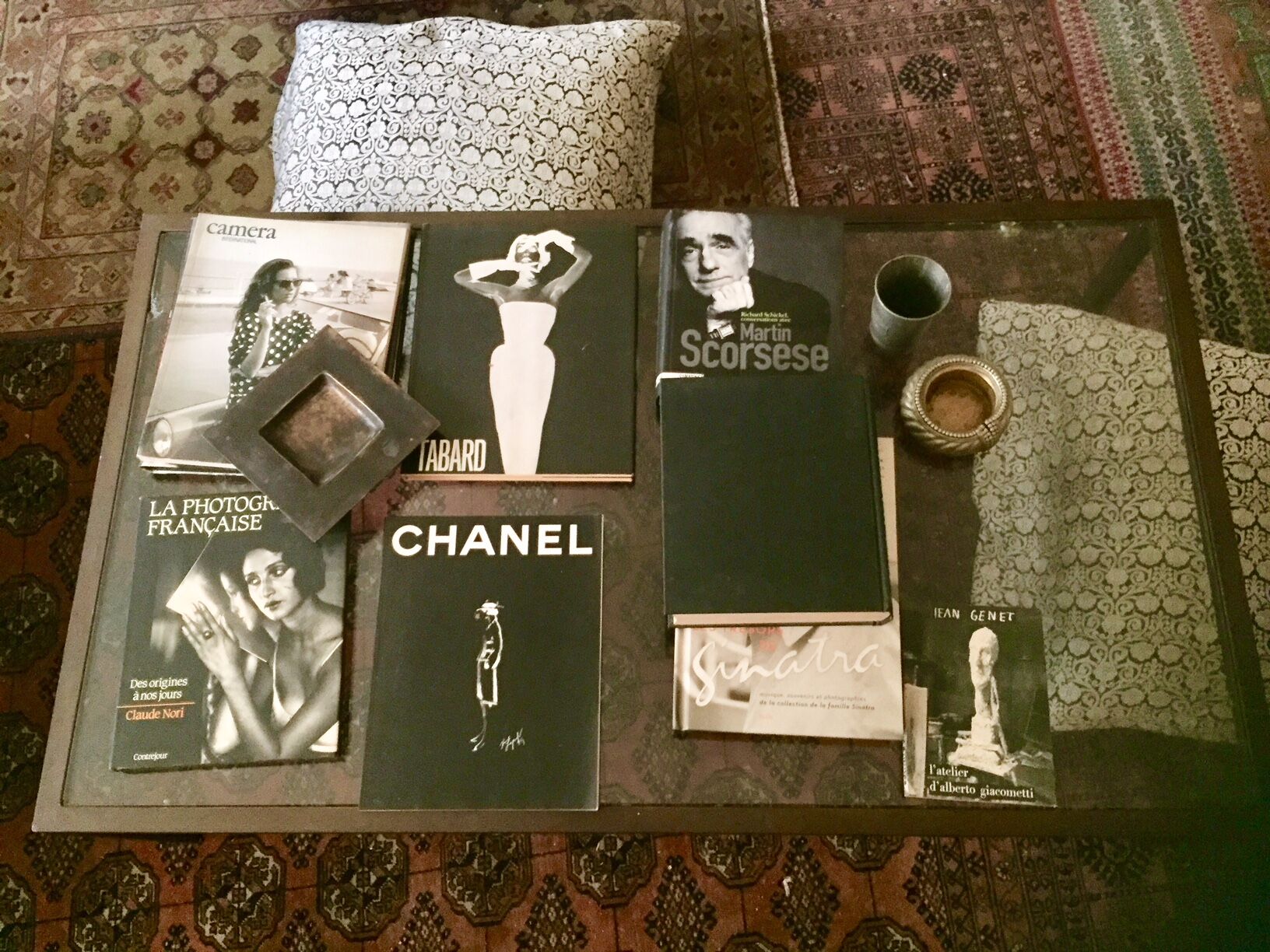 Metal and glass coffee table