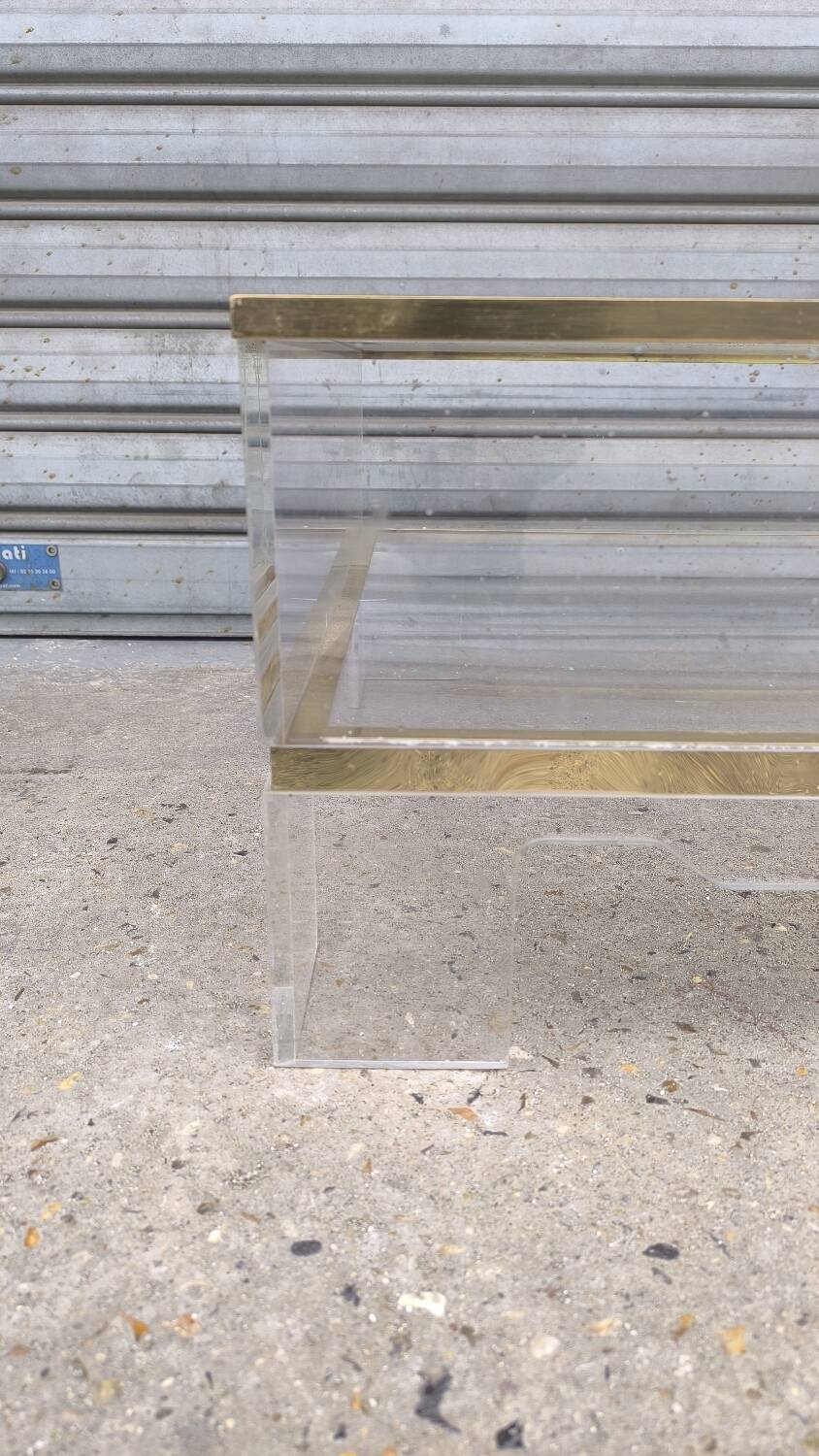 1970s plexiglass coffee table