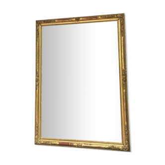 Miroir ancien doré à la feuille d’or 185cm/134cm, glace au mercure, parquet au dos