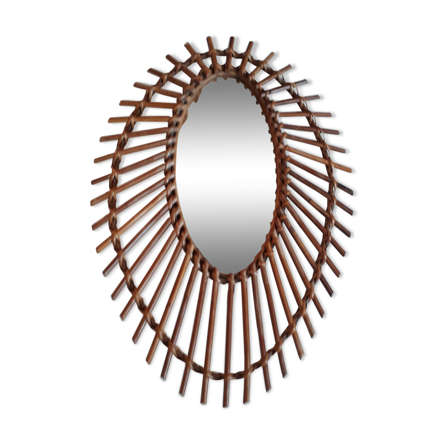 Rattan mirror oval - 61x42cm