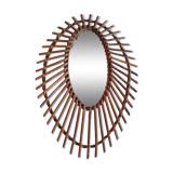 Rattan mirror oval - 61x42cm