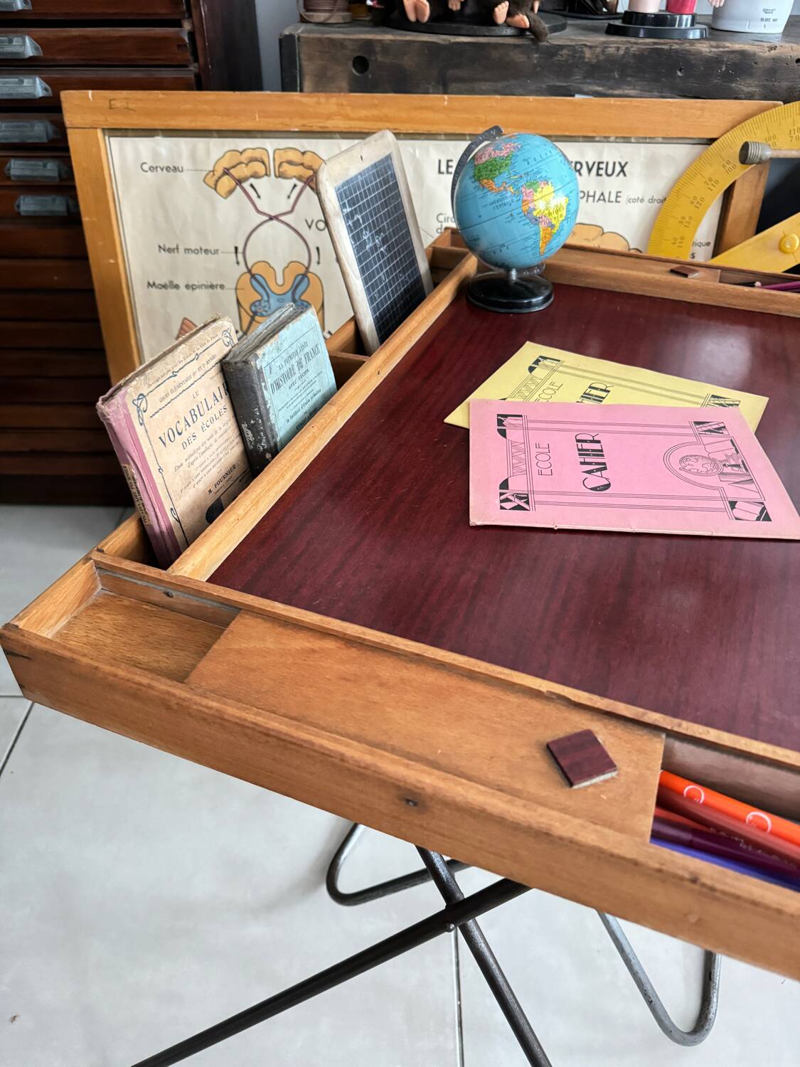 Vintage children's desk and chair set