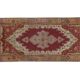Vintage Red and Pink Turkish Oushak Rug - Kitchen Rug 3'5" X 7'4"