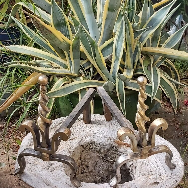 Pair of old bronze channels