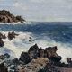 Tableau HSP "Bord de mer Côte d'Azur" Marine signée vers 1950