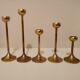 Set of 5 brass candlesticks from the 70s