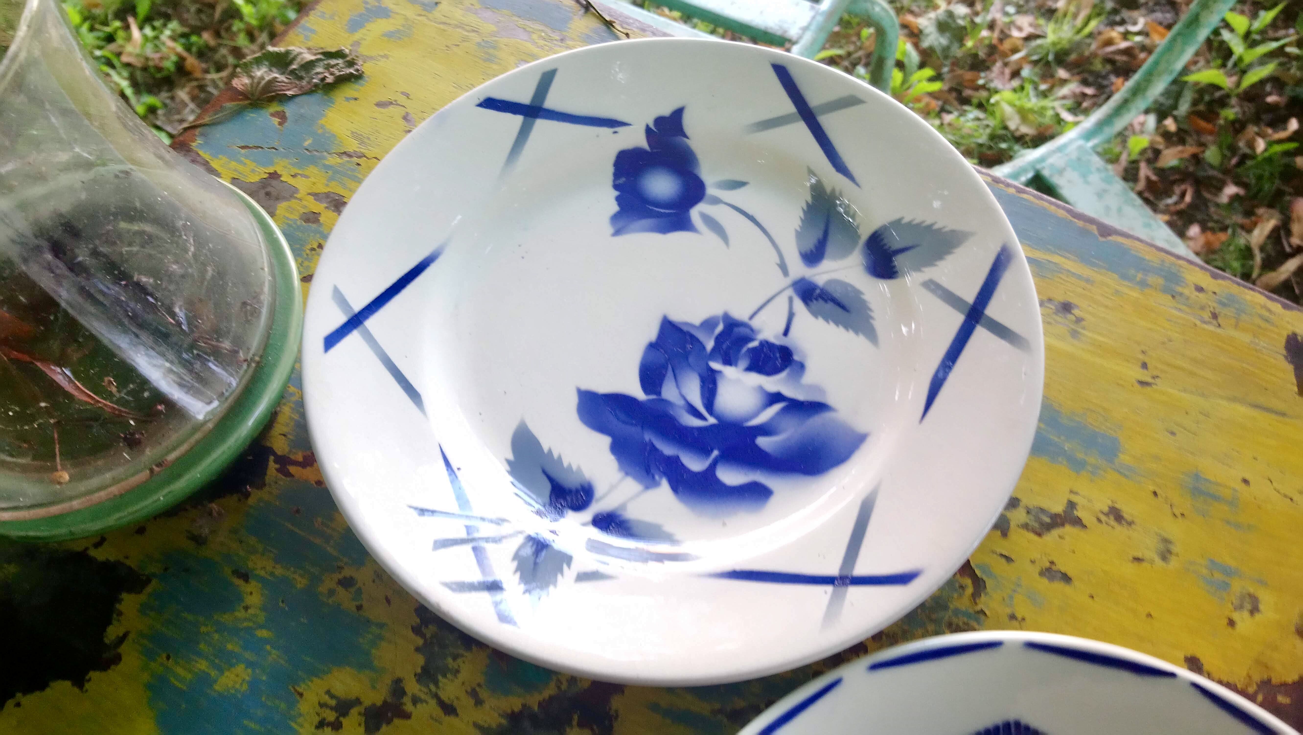 Vintage plates 50's blue