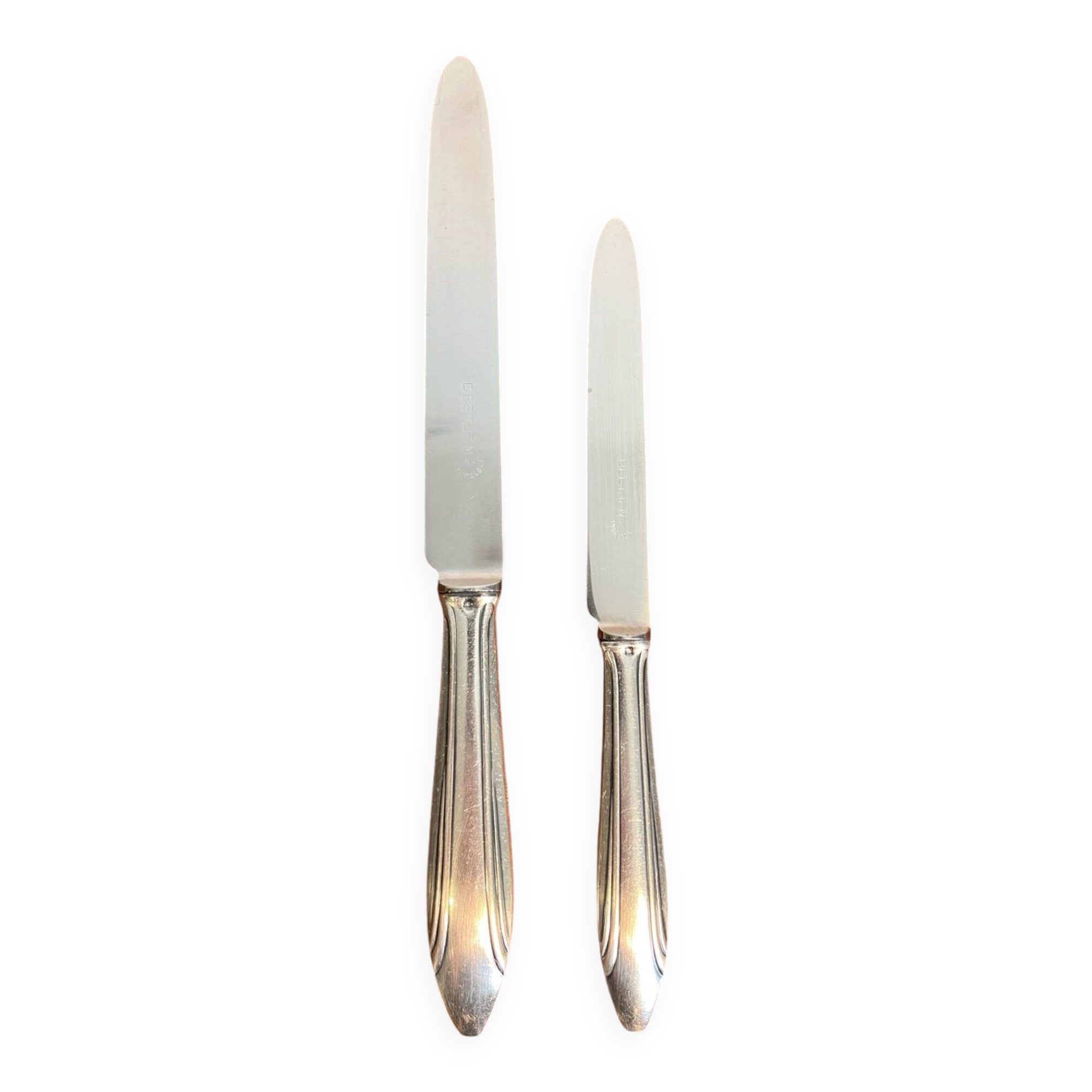 Box of 24 silver-plated knives French goldsmith Deetjen hallmark 100