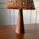 Small wooden and cane lamp