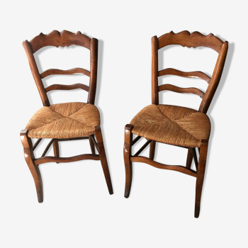 Lot de 2 chaises en merisier