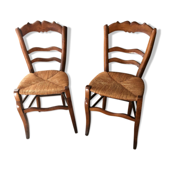 Lot de 2 chaises en merisier